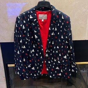 Banana Republic Navy and Red Jacket Nautical them 3/4 sleeve Blazer